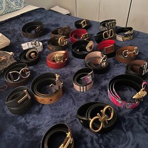 Elegant Women's Belt with Gold Buckle